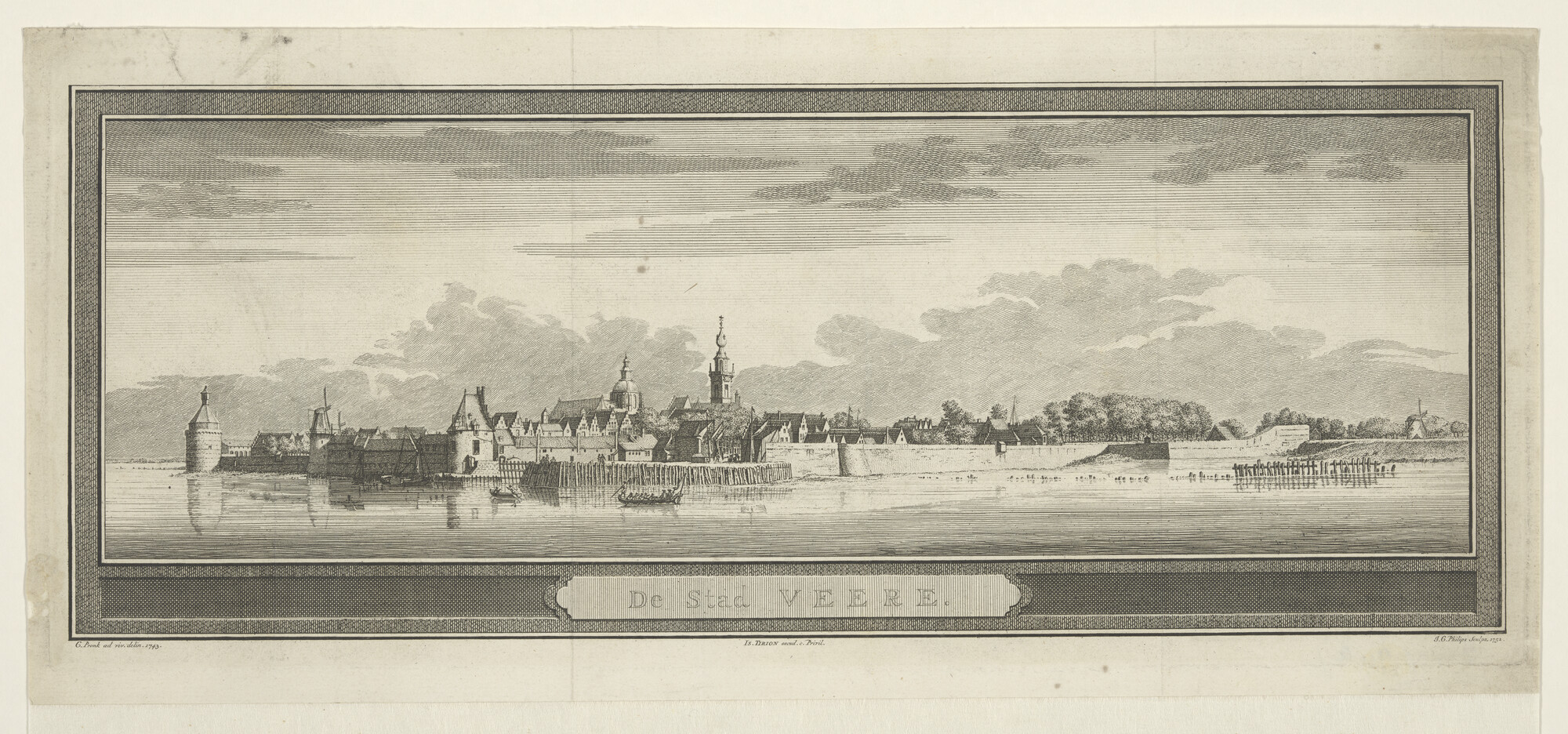 A.2988(14)a; De stad Veere; prent