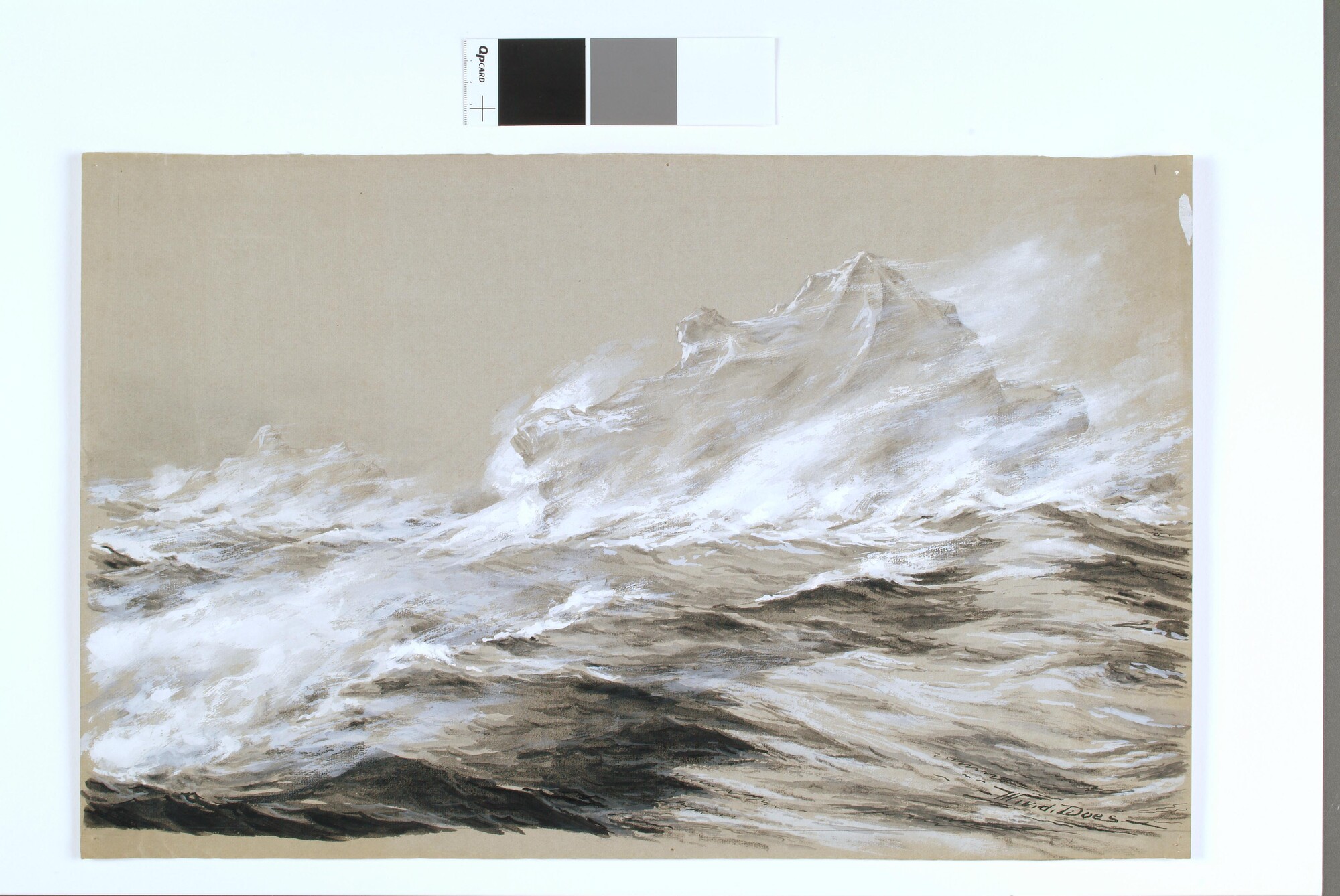 2003.1373; IJsberg op stormachtige zee; tekening