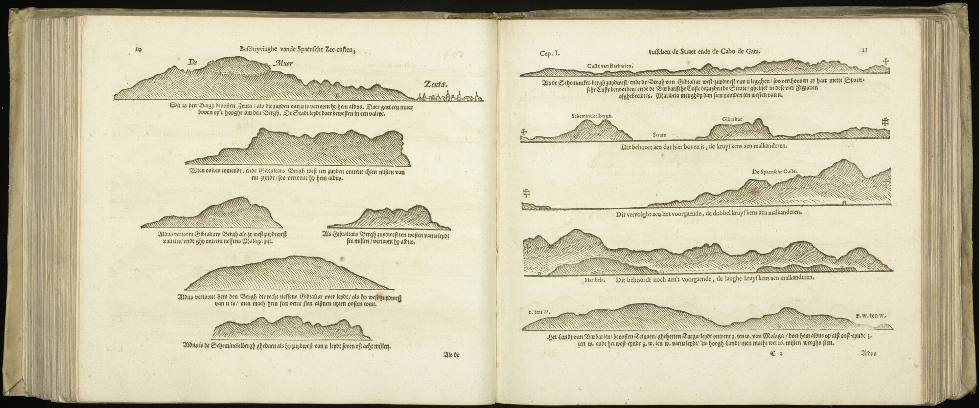 S.2856 [kaart 153]; Beschrijvingen en kustaanzichten van Gibraltar en Zuid-Spanje; kaart