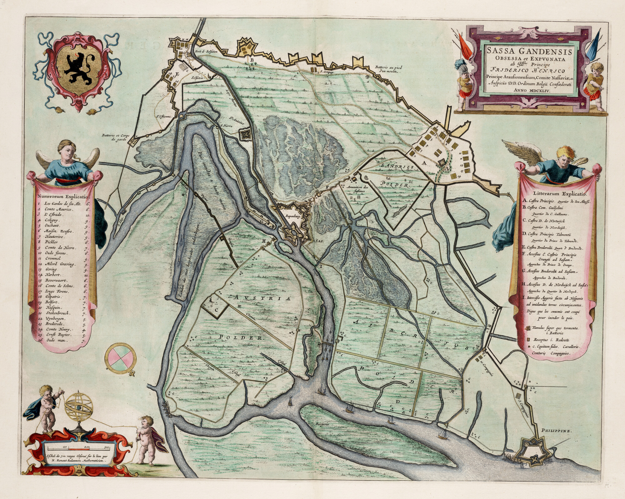 S.1034(15) [kaart 113]; Kaart van het beleg van  Sas van Gent in 1644; landkaart