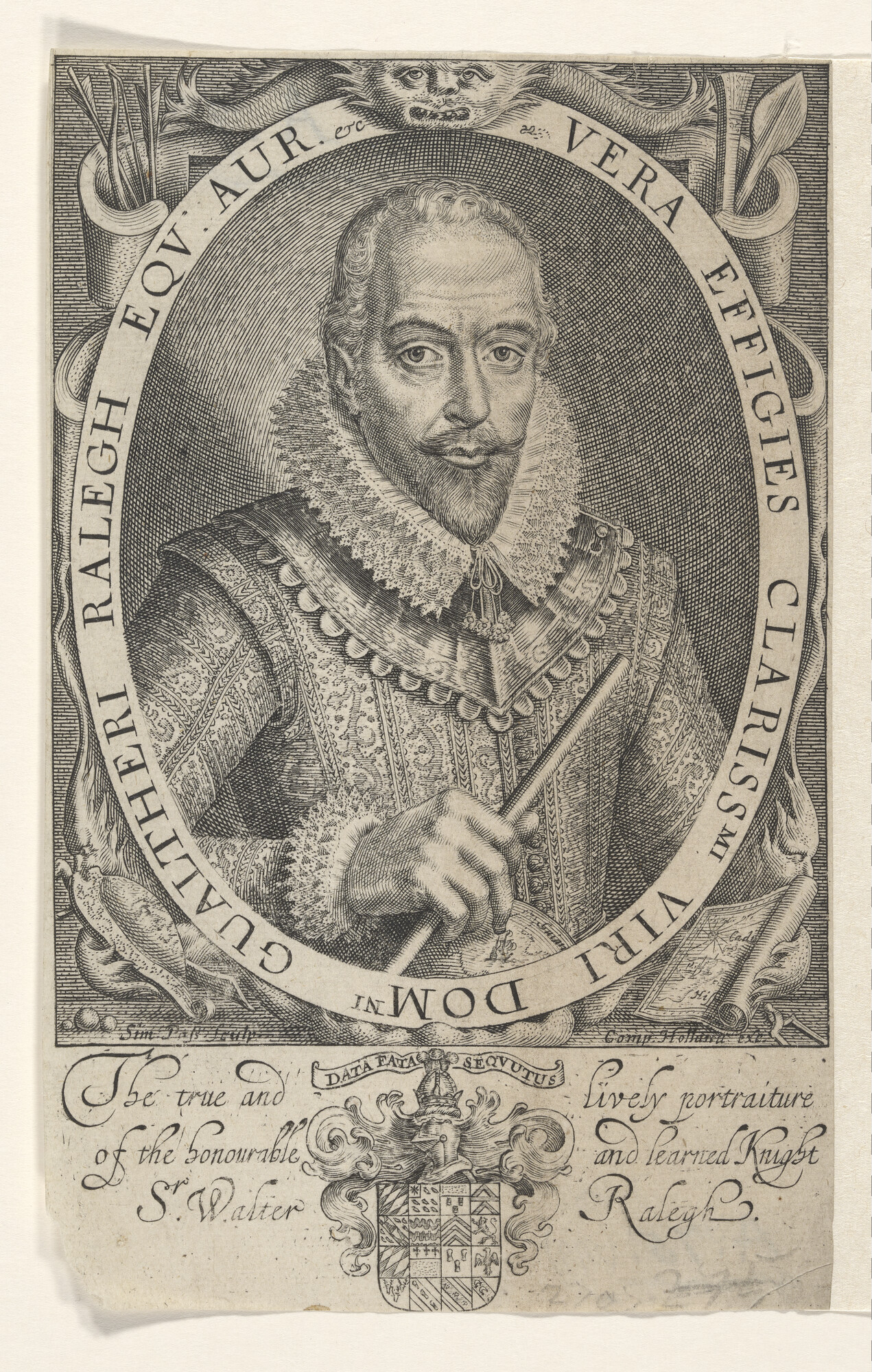 A.0075(199); Portret van Sir Walter Raleigh; prent