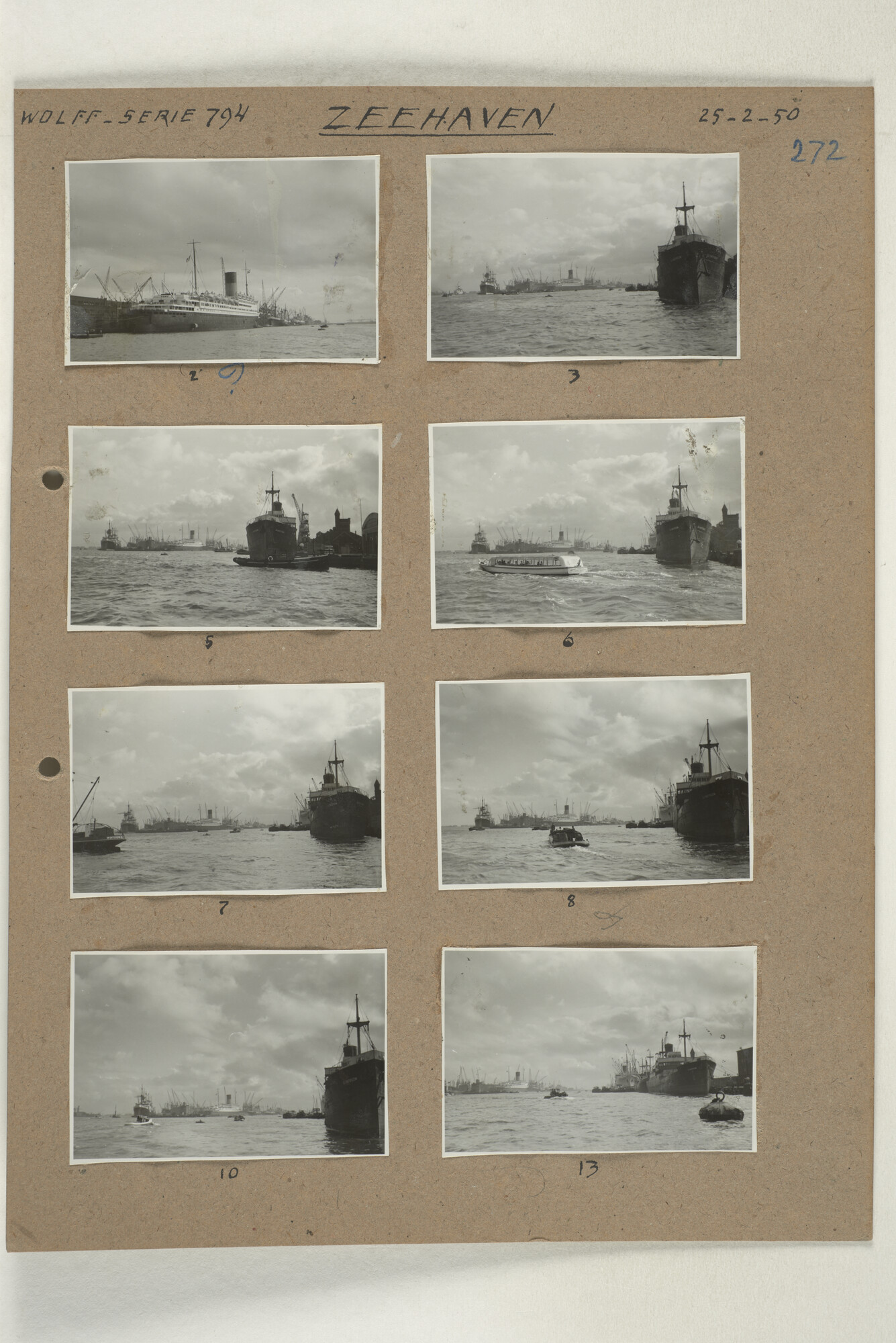 1998.2181; Omslag met een grote hoeveelheid proef foto's gemaakt in opdracht van de Gemeente Handelsinrichtingen en de Vereniging "de Amsterdamsche Haven" te Amsterdam.; omslag