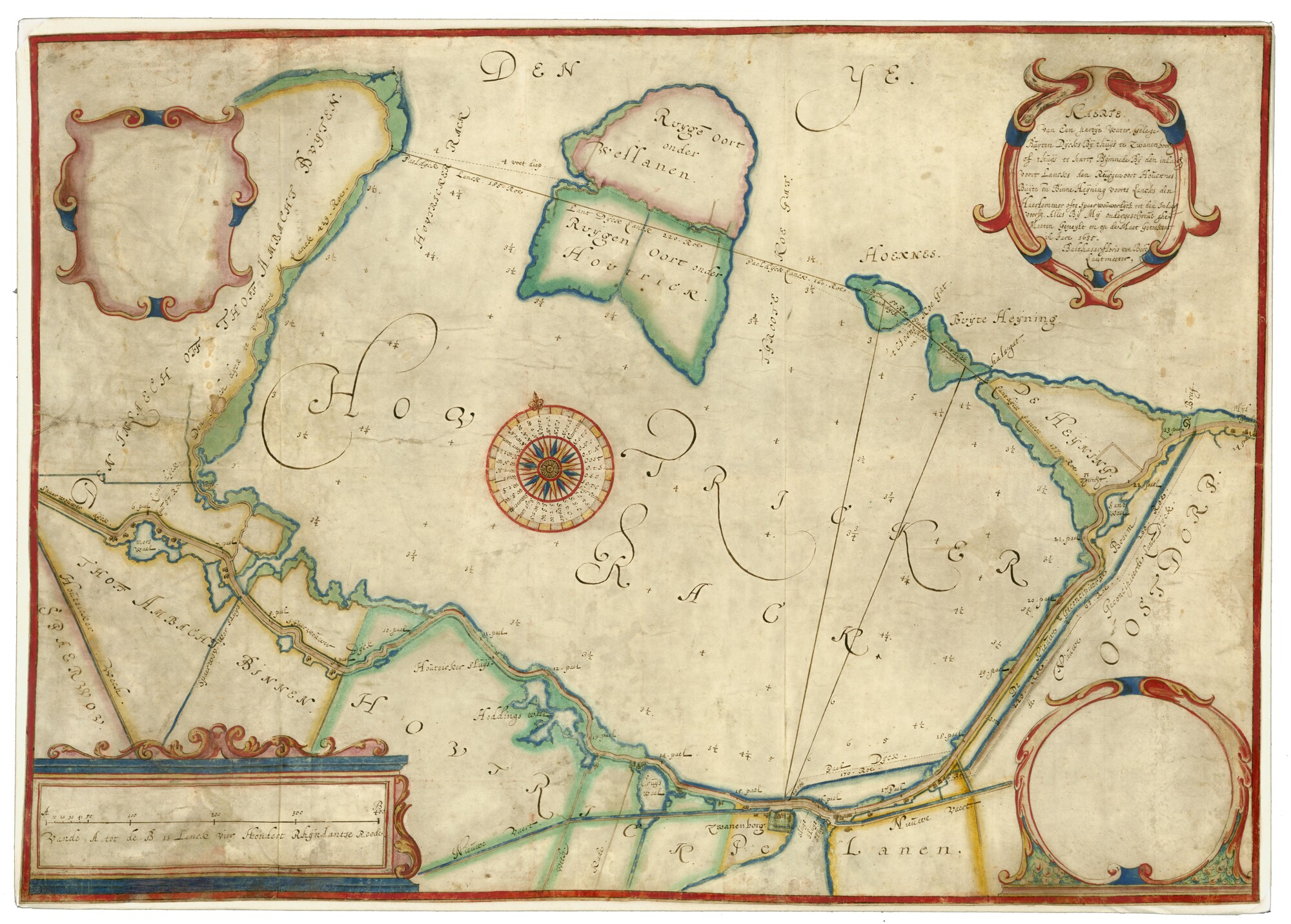 A.1482(03); Landkaart van het gebied rond het Houtrak, een deel van het IJ; landkaart