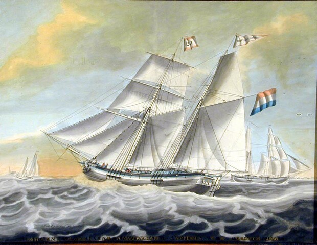 1989.1143; Het kofschip 'Johanna Maria' van Amsterdam, 1837; tekening