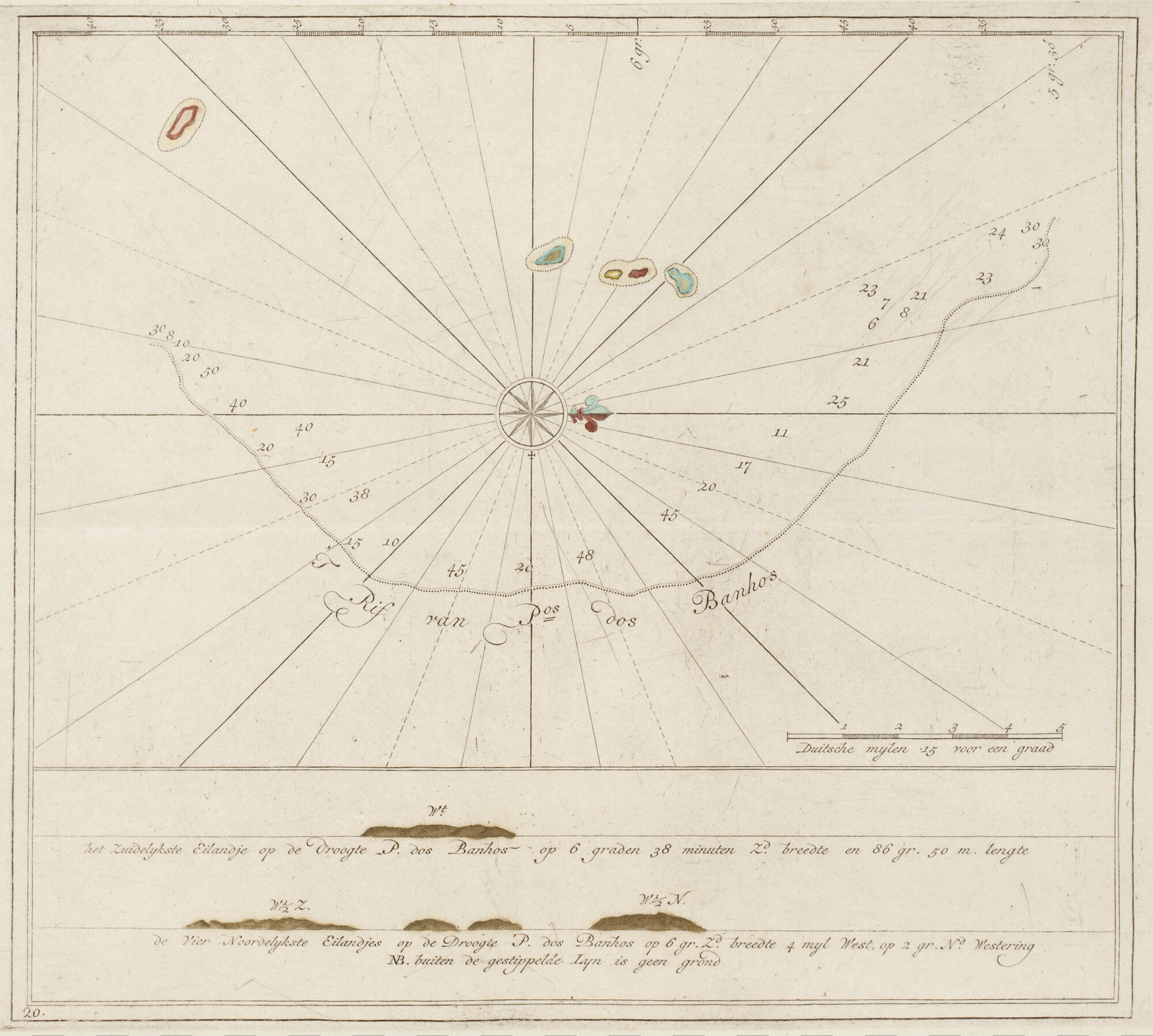 B.0032(109)6 [kaart 056]; Zeekaart van het rif van het eiland Peros Banhos een van de Chagos eilanden; zeekaart