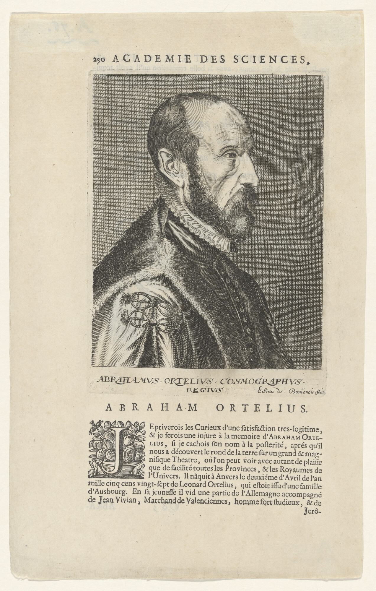 A.0075(115); Portret van Abraham Ortelius; prent