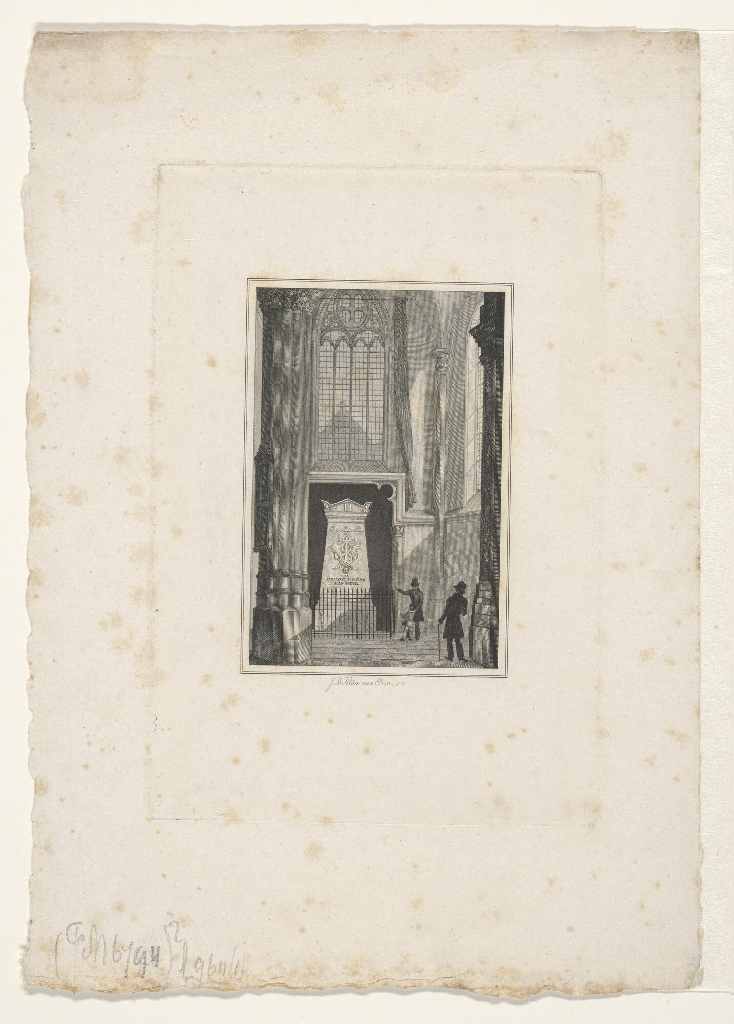 A.0964(01)59; Het praalgraf van Van Speyk in de Nieuwe Kerk te Amsterdam; prent