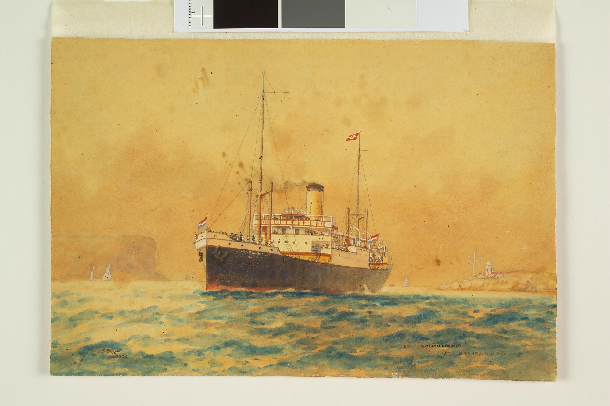 A.4975(11); Het passagiersschip ms. Sawahloento van de Koninklijke Paketvaart; tekening