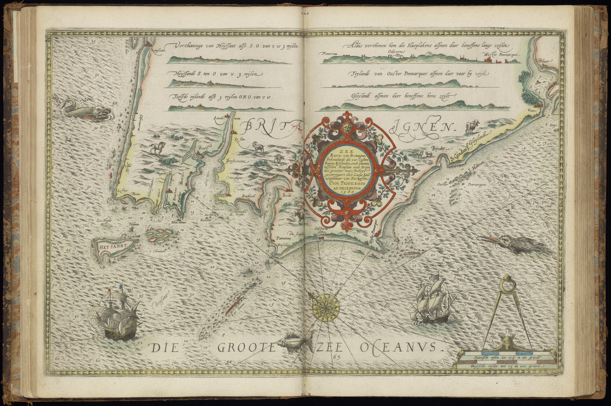 S.3034 [kaart 014]; Kaart van de kust van Bretagne bij Brest; kaart