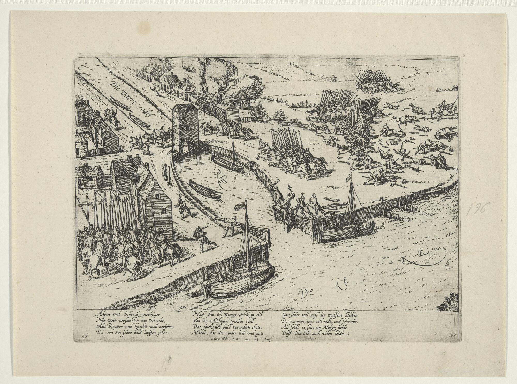 A.0145(027)258; Nederlaag van Schenk bij Amerongen, 23 juni 1585; prent