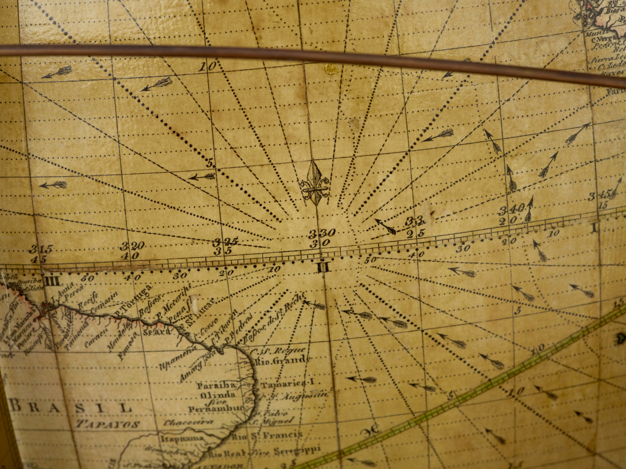 A.3372(01); Aardglobe van 46 cm. in doorsnede door George Adams, 1766; globe