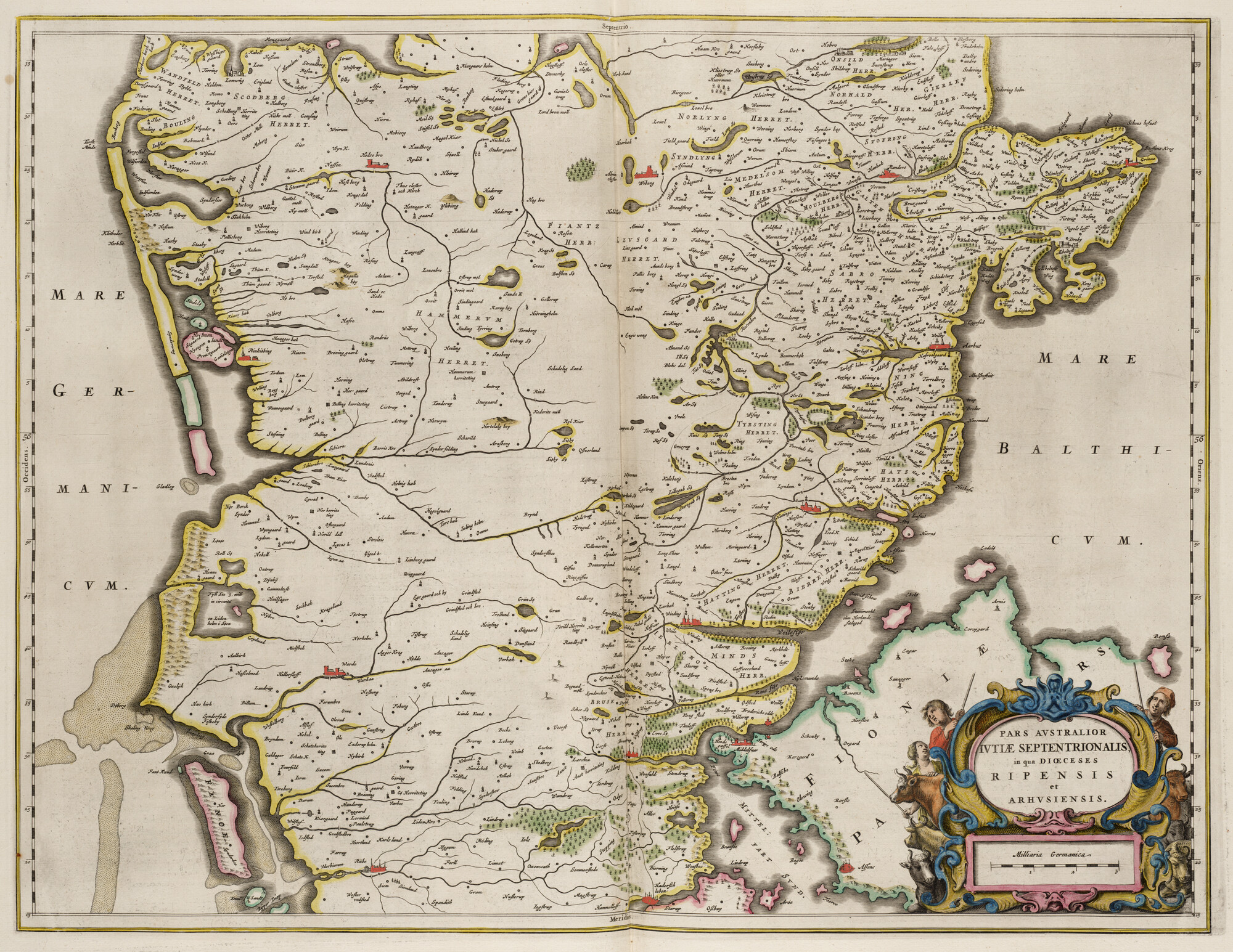 S.1034(01) [kaart 026]; Kaart van midden en zuid Jutland; landkaart