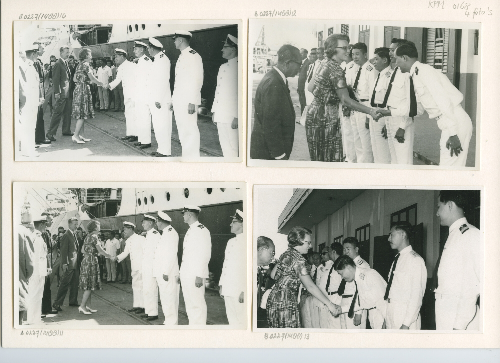 B.0227(1488)10; Foto van het bezoek van prinses Beatrix aan ms. Houtman in de haven van Bangkok; foto