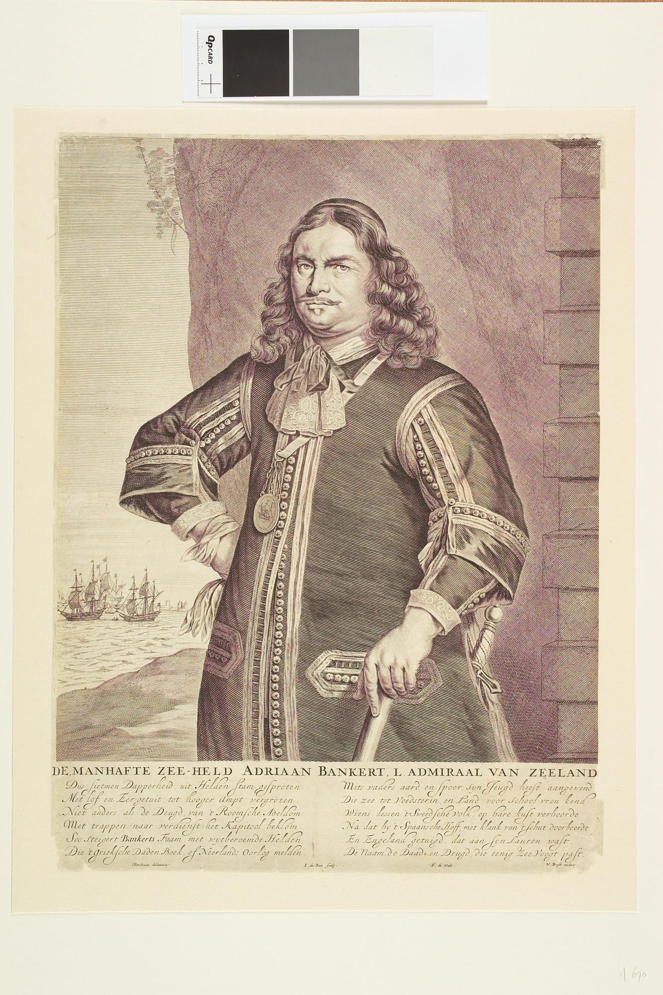 A.0670; Portret van Adriaan Bankert, luitenant-admiraal van Zeeland; prent