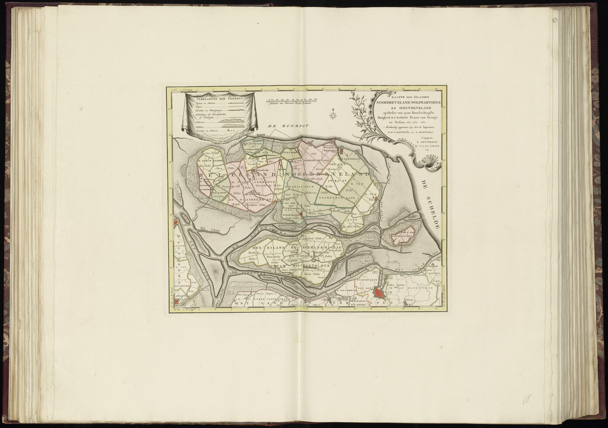 B.0032(029) [kaart 036]; Kaart van Noord-Beveland; kaart