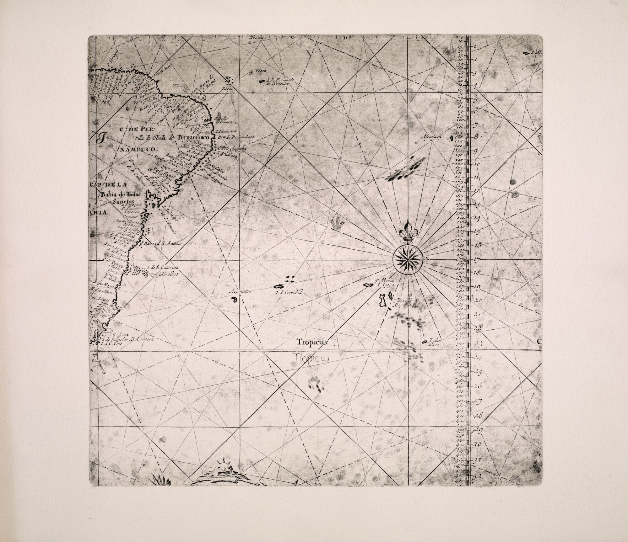 2008.0791; Zeekaart van de Atlantische Oceaan; zeekaart