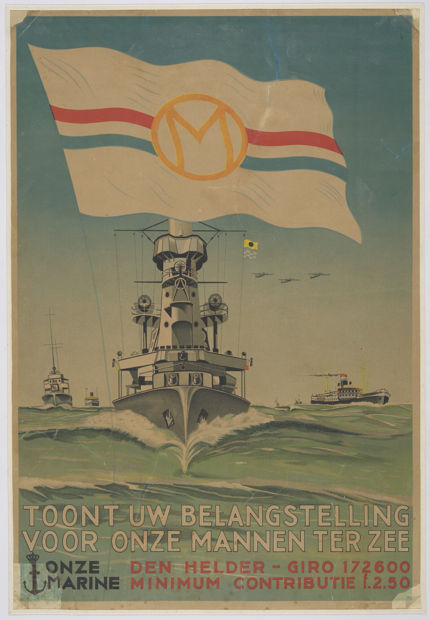 1993.0888; 'Toont uw belangstelling voor onze mannen ter zee'; affiche