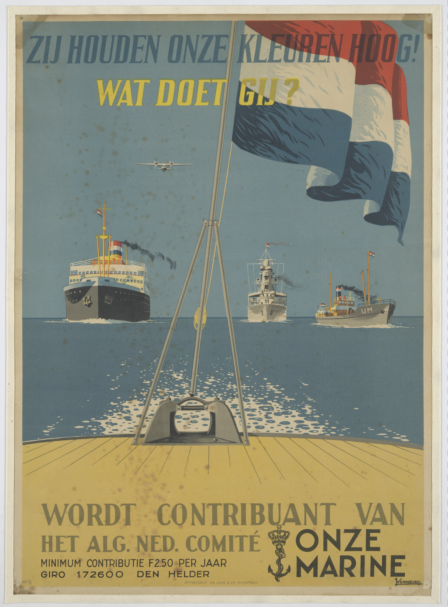 2015.4723; Affiche van het Algemeen Nederlandsch Comité Onze Marine; affiche