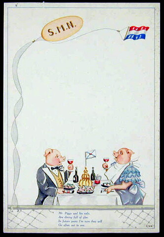 1994.4563; Blanco menukaart voor kindermenu aan boord van schepen van de SMN; menukaart