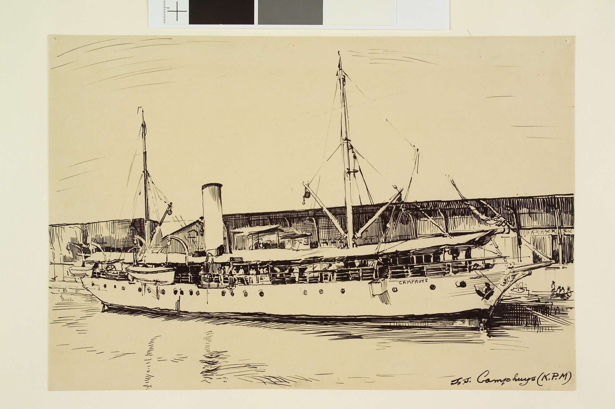 S.5748(18); Het passagiersschip ss. 'Camphuys''; tekening