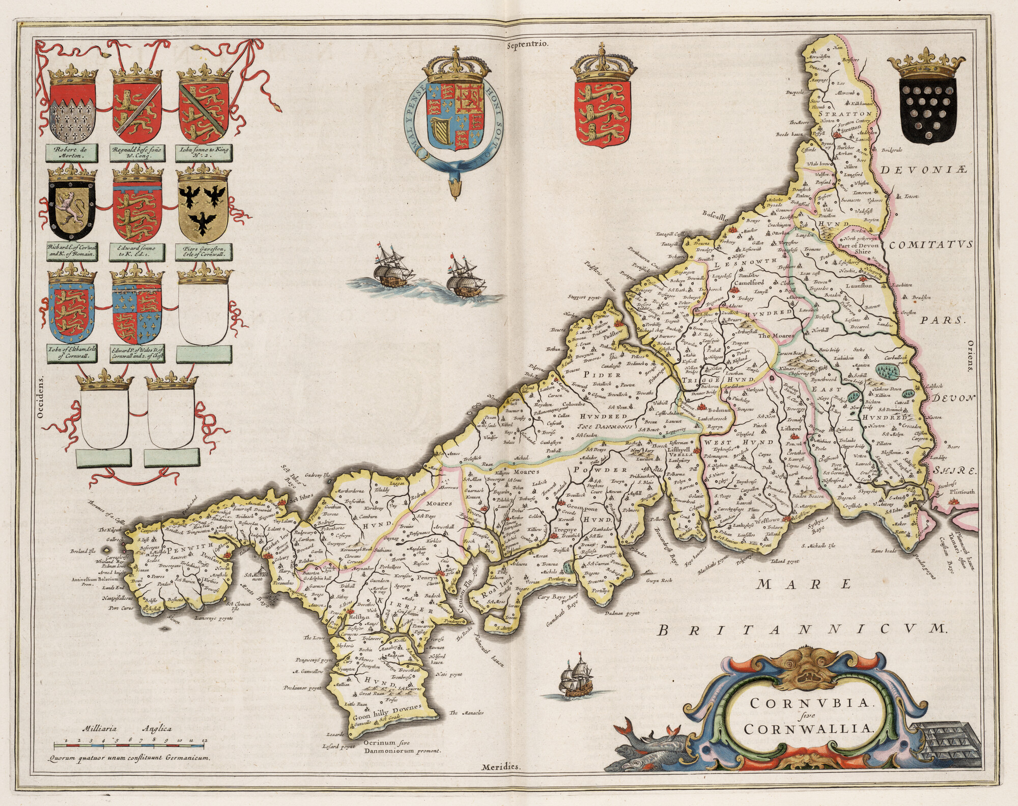 S.1034(04) [kaart 005]; Kaart van Cornwall; landkaart