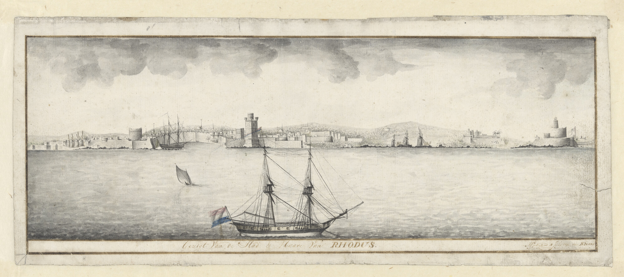 A.1380; De rede van Rhodos; tekening