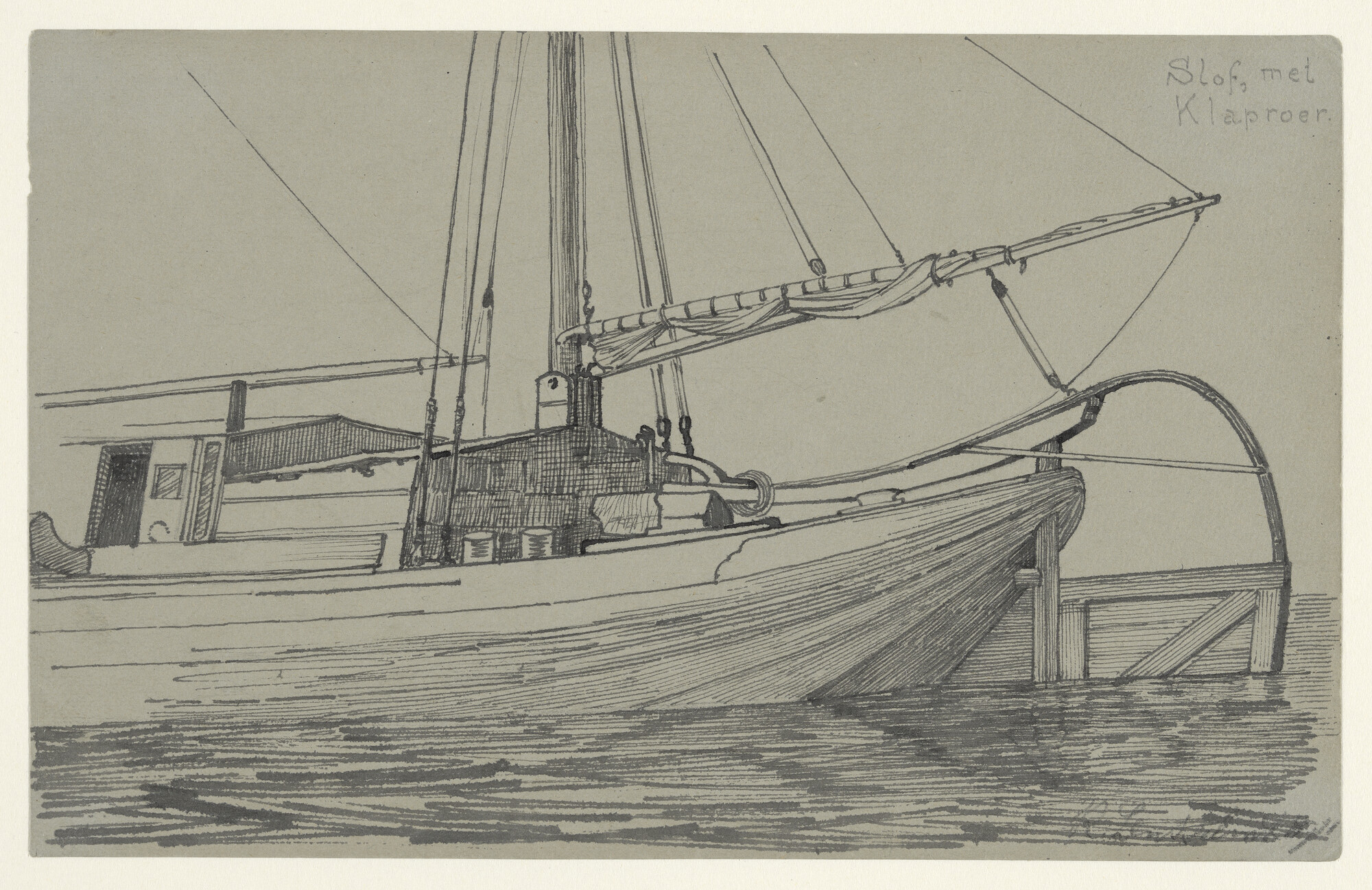 A.0038(06); Het achterschip van een slof; tekening