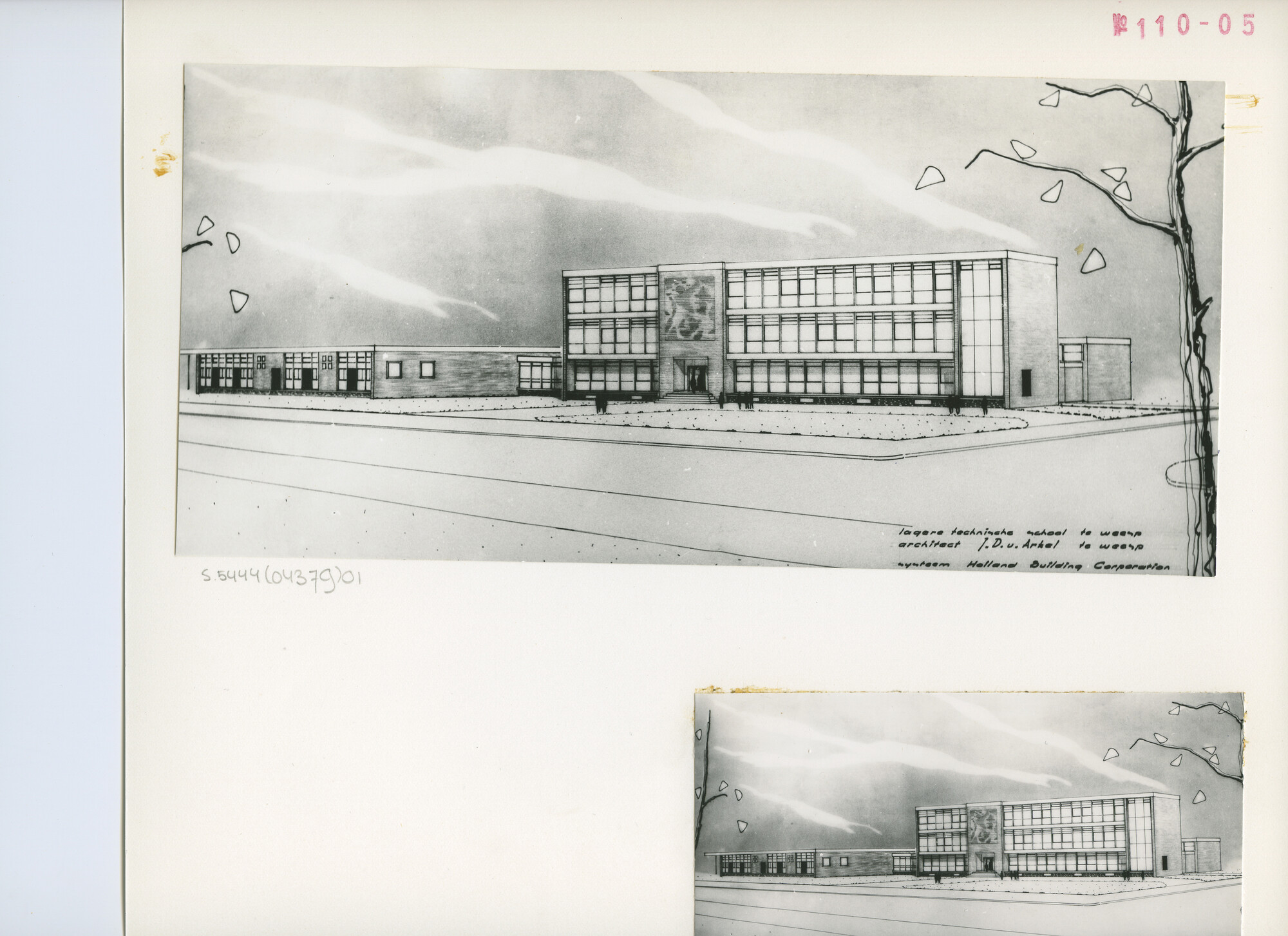 S.5444(4379)1; Tekeningen van een Lagere Technische School te Weesp; foto