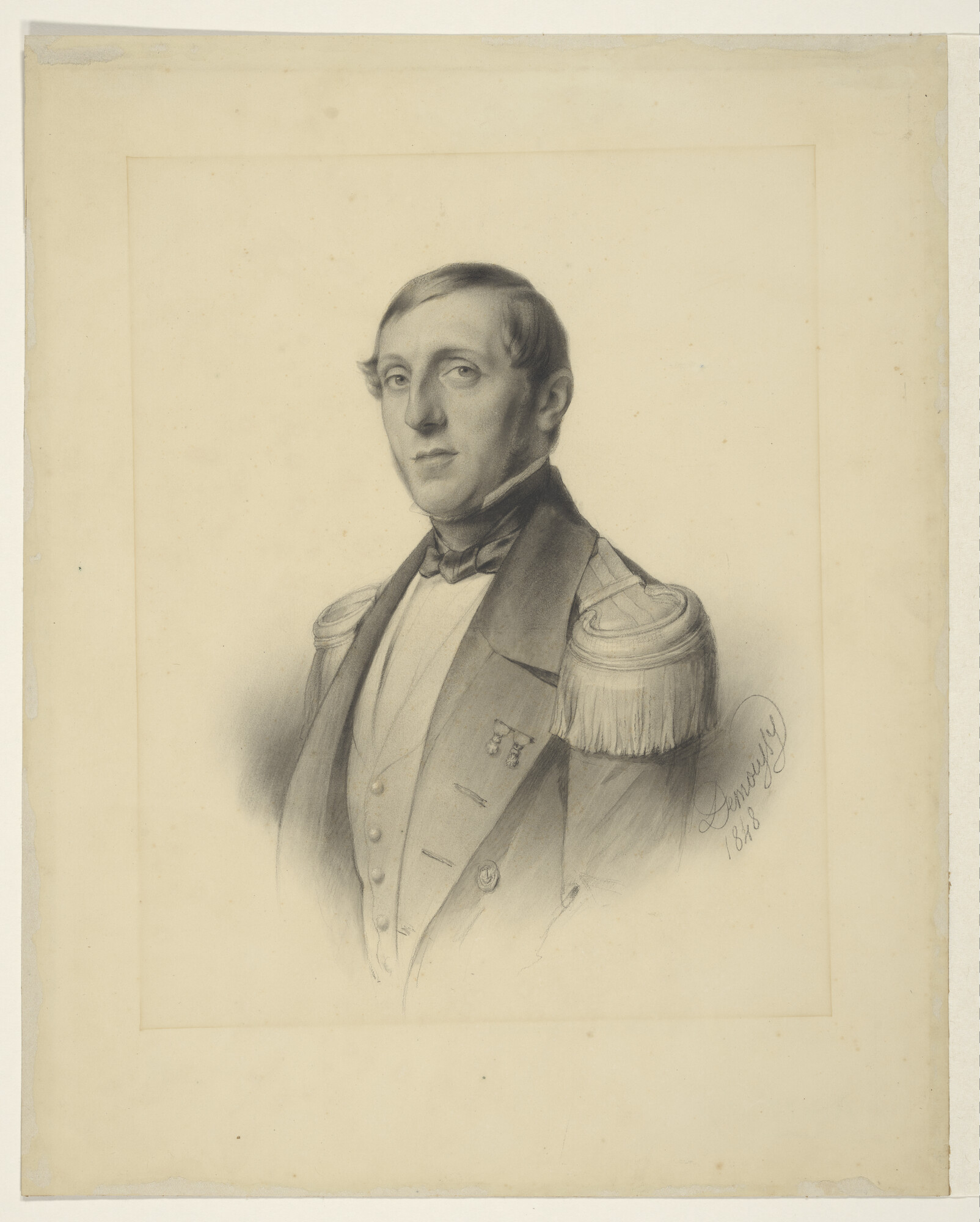 A.0477(07)1; Portret van Pieter Melvill van Carnbee (1816-1856), luitenant ter zee eerste klasse (1850-1853); tekening