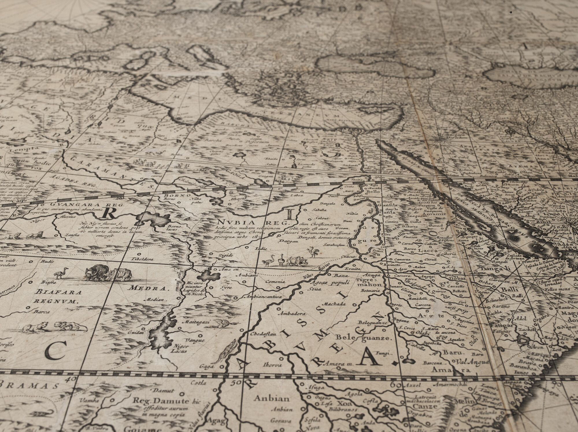 S.0864; Wandkaart van de wereld door Joan Blaeu uitgegeven ter gelegenheid van de Vrede van Münster, 1648; wandkaart
