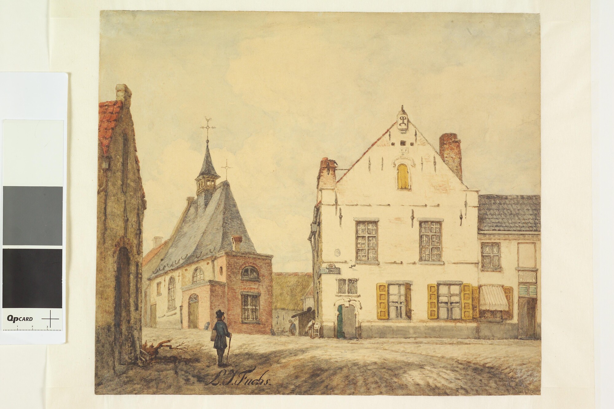 S.0568(25); Stadsgezicht te Aire, interneringsplaats van J.C. Koopman, 1833; tekening