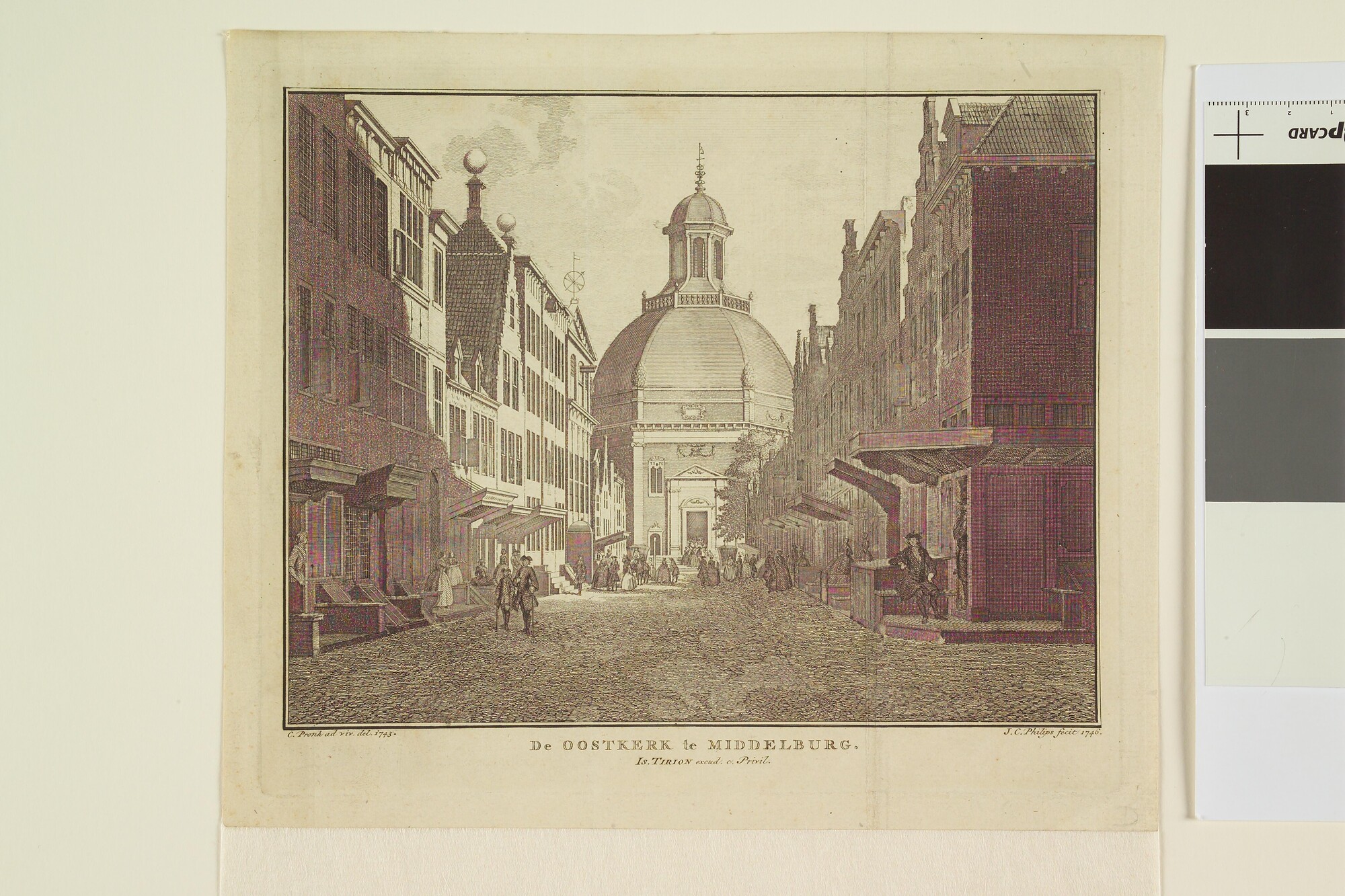 A.2988(10)c 1; De Oosterkerk te Middelburg; prent