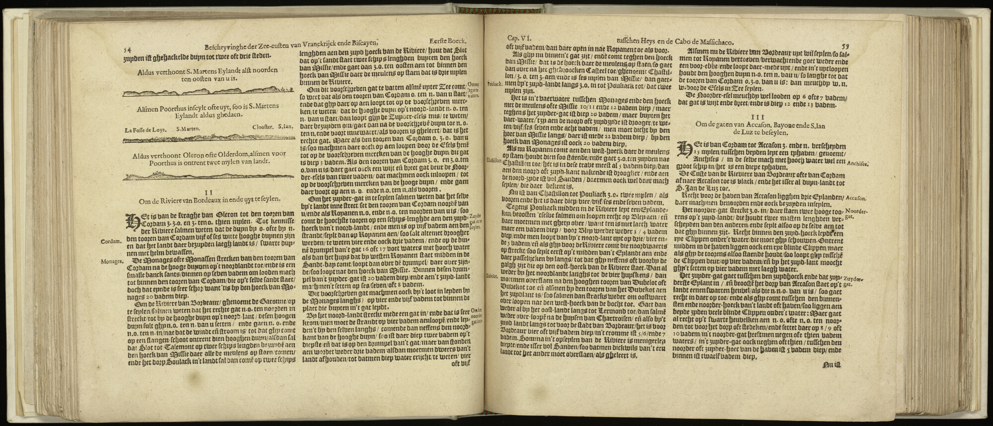 S.1496 [kaart 026]; Beschrijving en kustaanzicht van het Ile de Ré en het Ile de Oléron; kaart