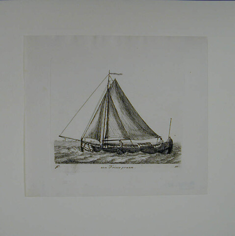A.0149(0144); Prent van een Friese praam; prent