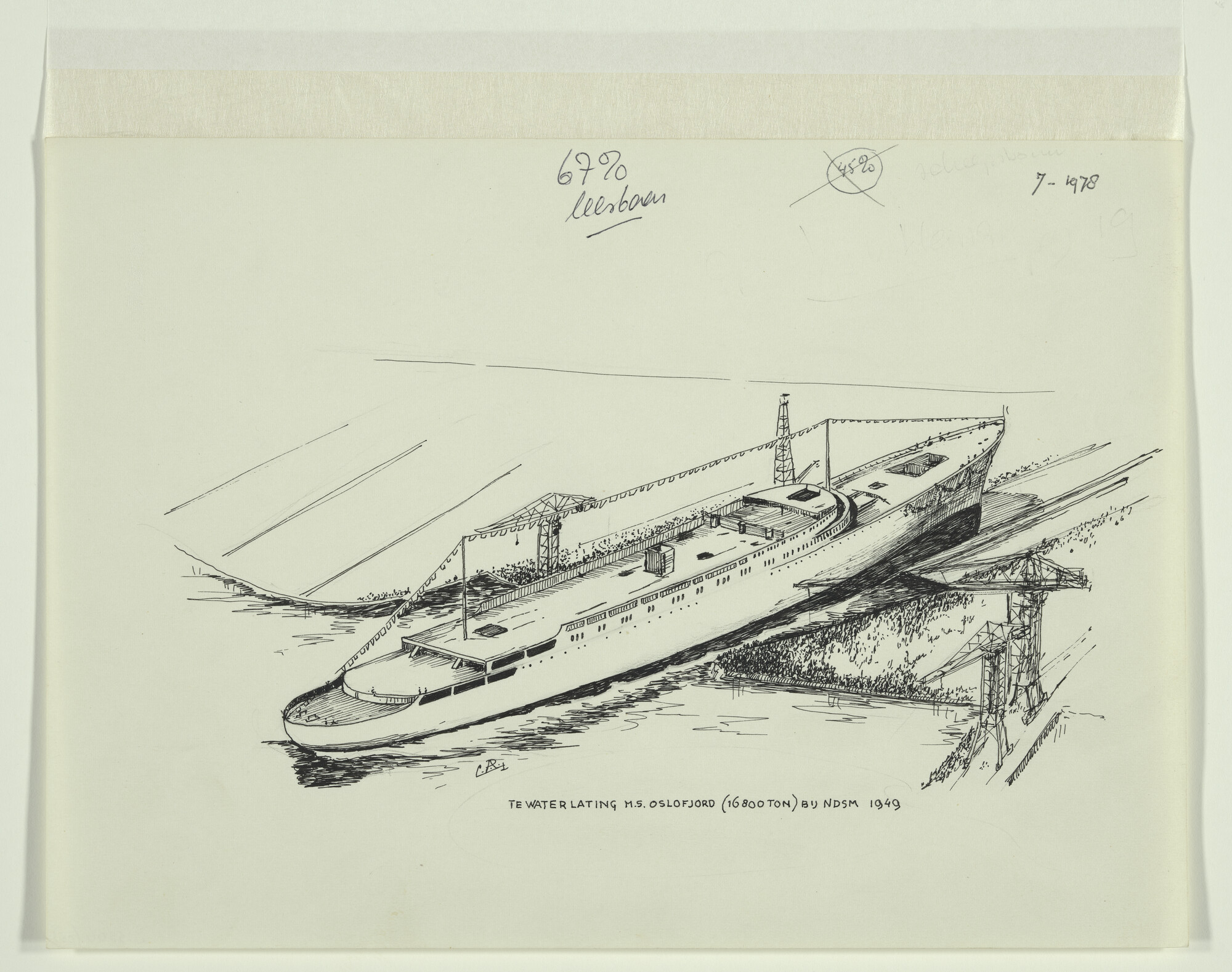 S.5306(05); Vignet bij een artikel in het Maritiem Journaal, jaargang 1978; tekening