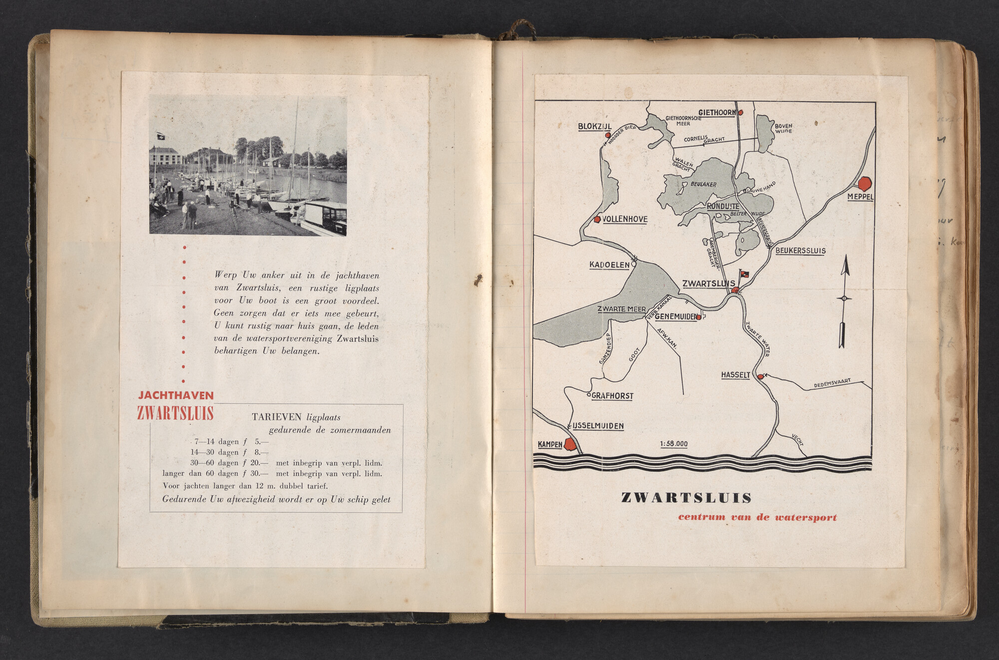 2017.0791; Logboek c.q. fotoalbum van reizen met zeeschouw Grutto in Nederland, 1952-1954; logboek