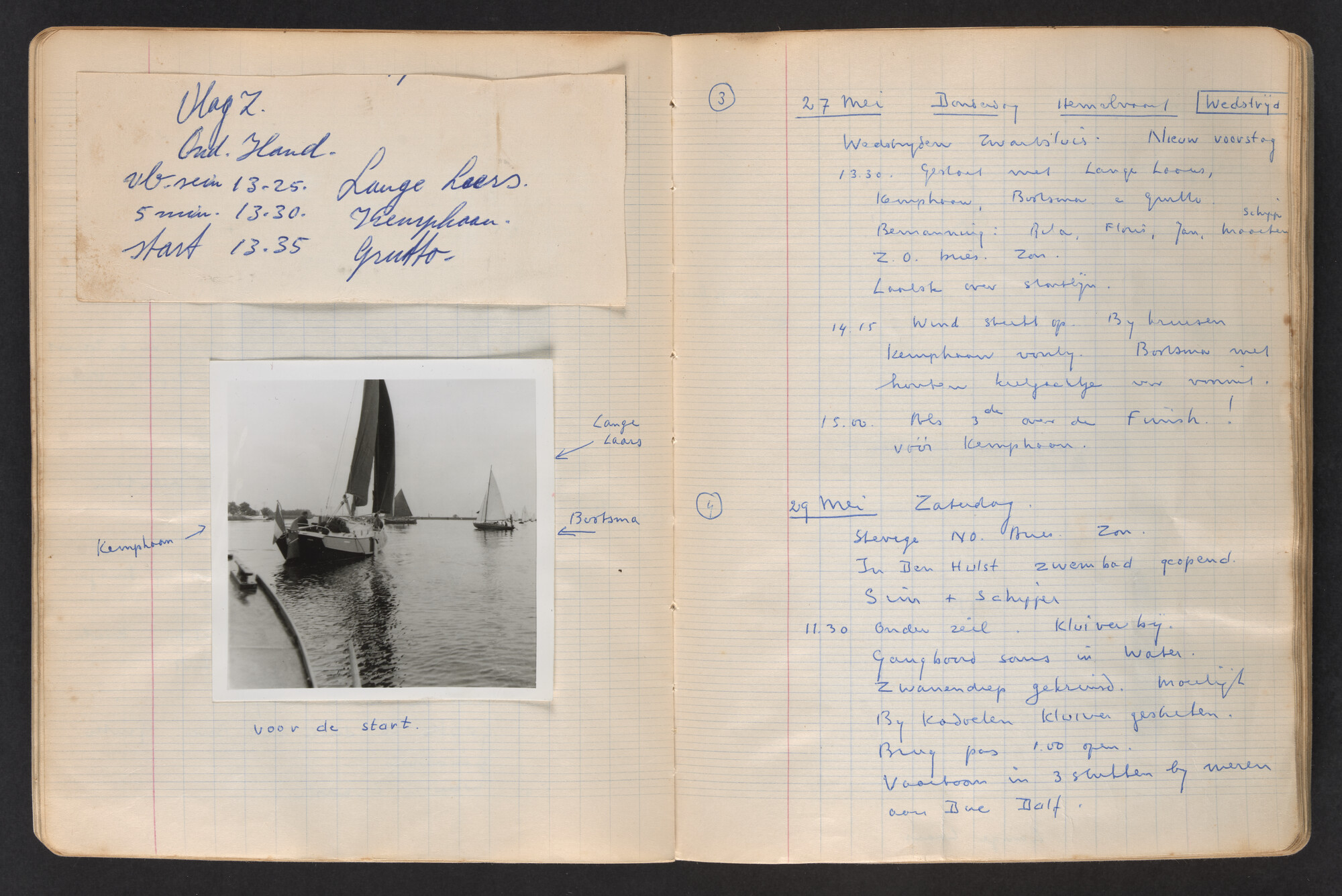 2017.0796; Logboek c.q. fotoalbum van o.a. reizen met zeeschouw Grutto in Nederland, 1963-1965; logboek