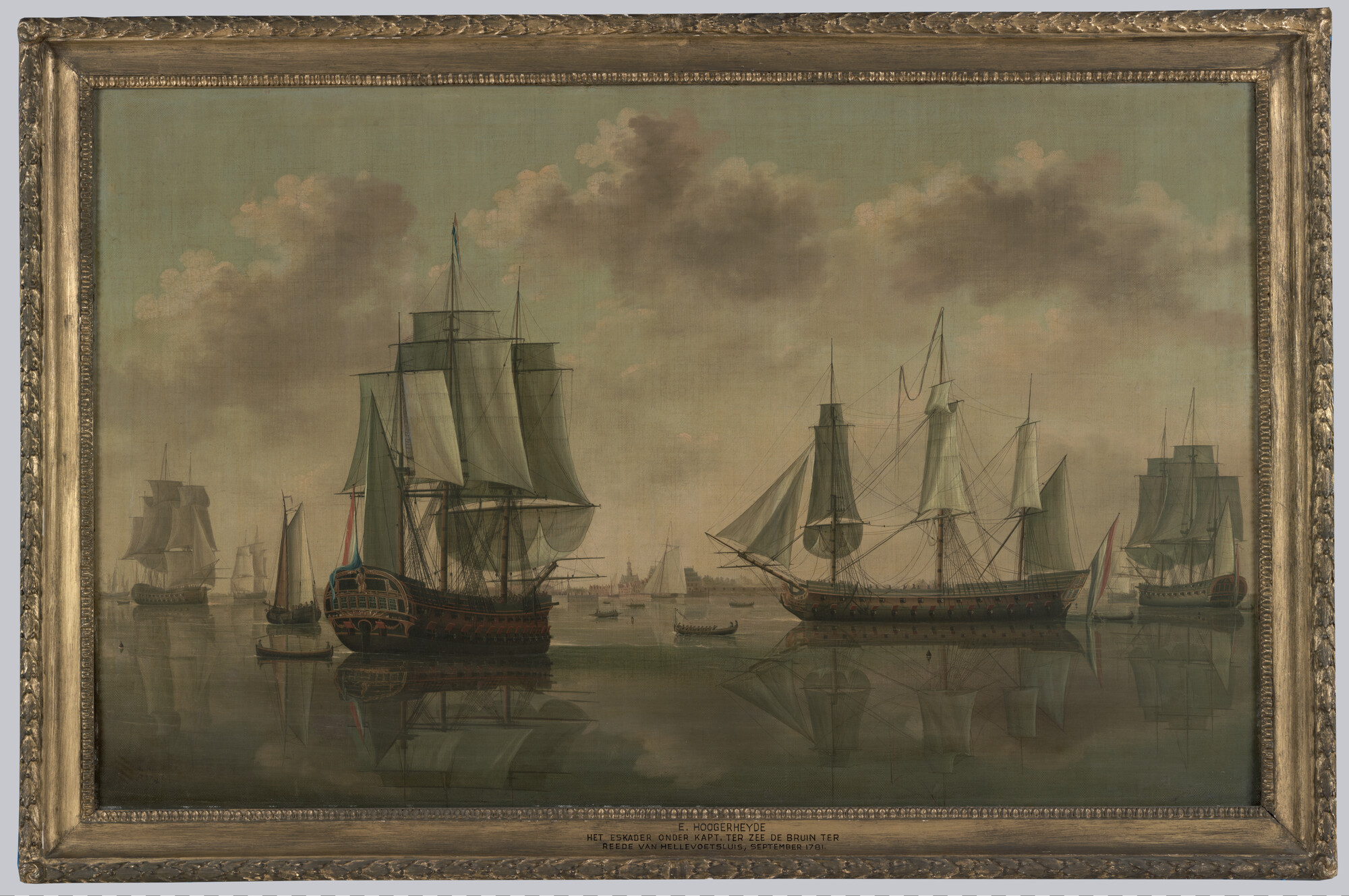 A.0477(01)b; 's Lands eskader op de rede van Hellevoetsluis; schilderij