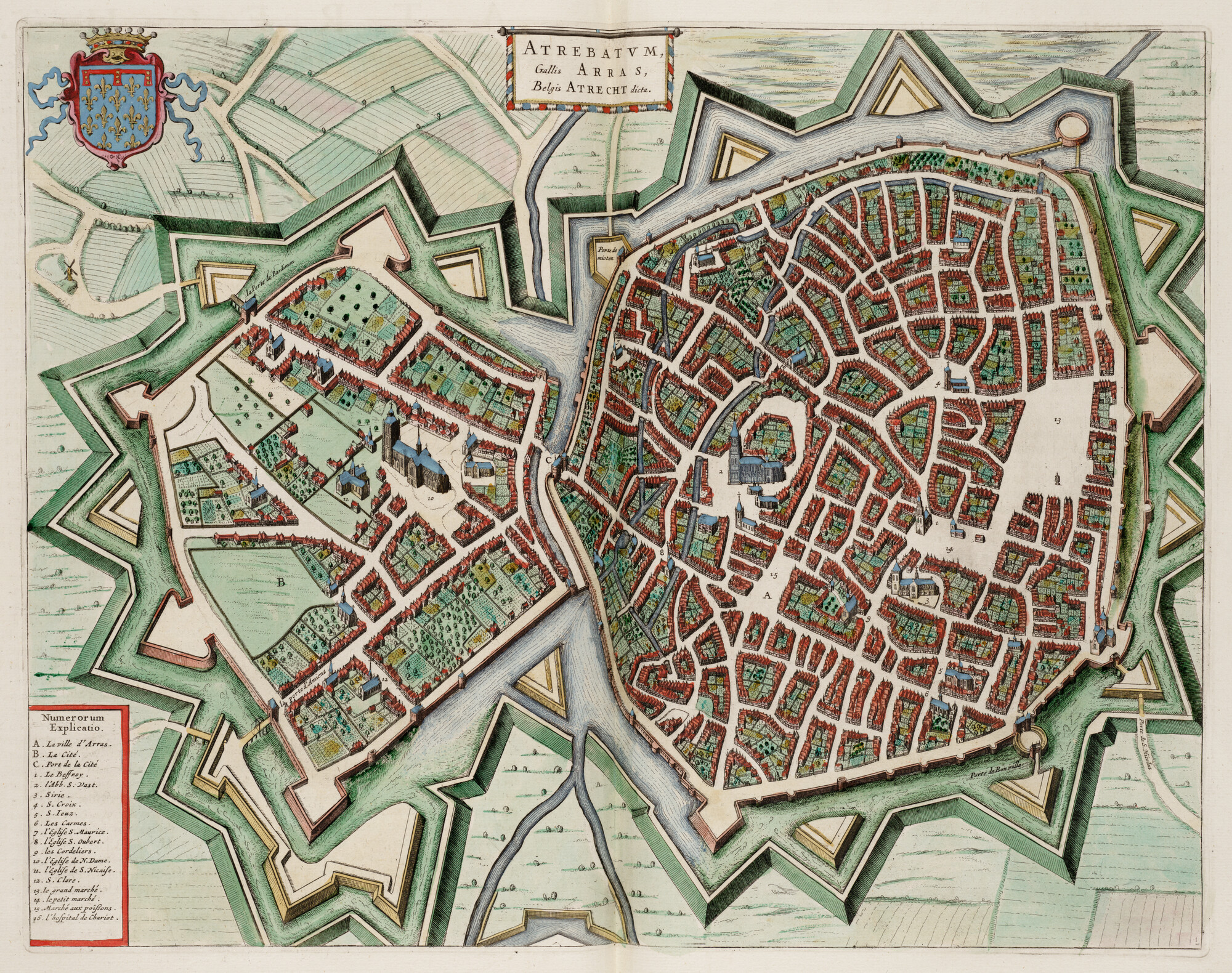 S.1034(16) [kaart 069]; Kaart van Arras (Atrecht); landkaart