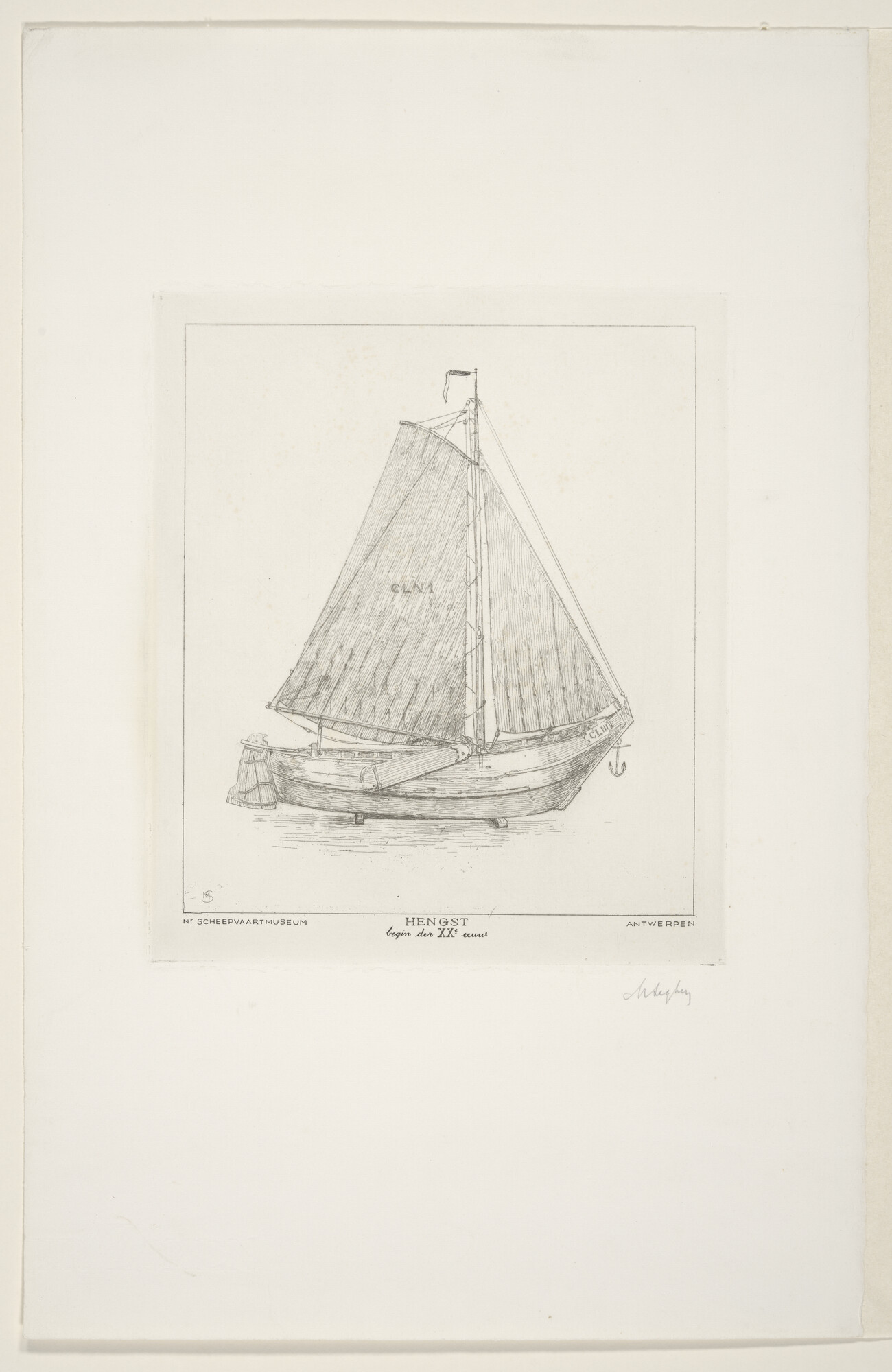 S.3188; Het model van een hengst; prent