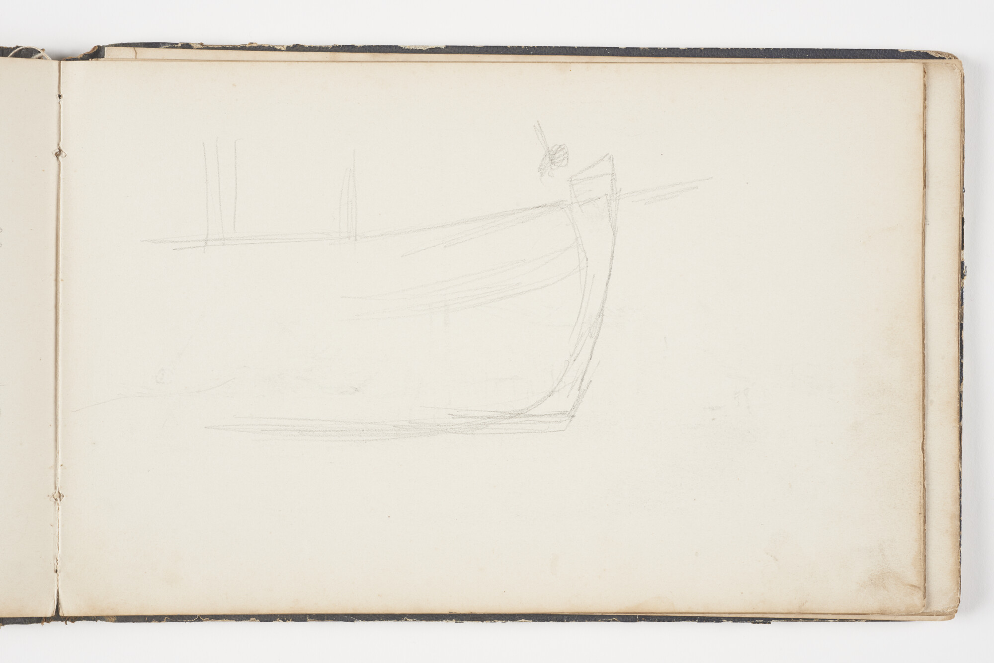 A.2019(01); Schetsboek met studies van binnenvaartschepen en zeeschepen; schetsboek