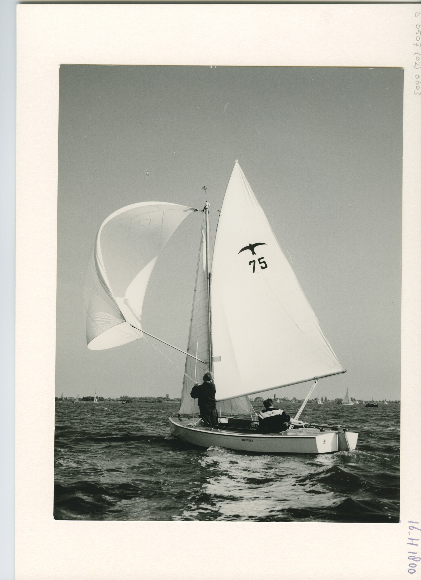 S.6507(02)0603.03; Zwart-wit foto van het Nederlands Kampioenschap Valk 1955 op de Westeinderplassen; foto