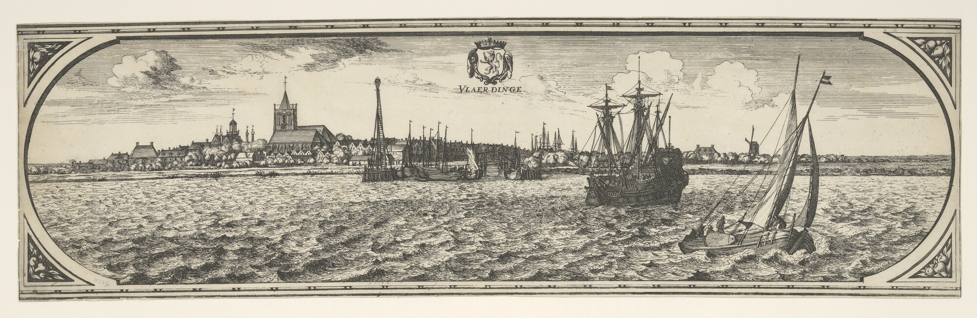 A.0145(143)1; Gezicht op Vlaardingen; prent