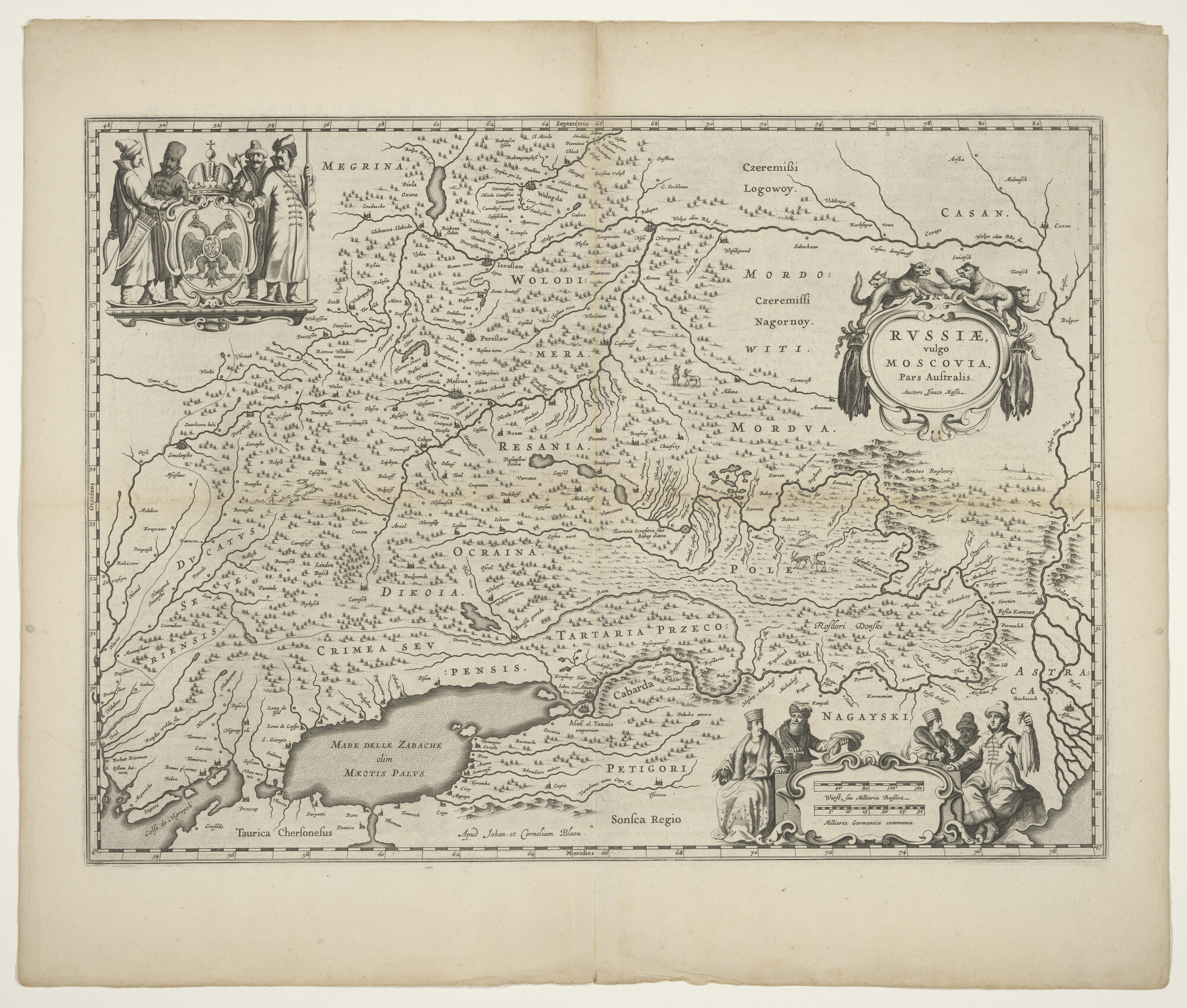 S.2023(01)03; Kaart van zuid-Rusland (Moscovië) door Isaac Massa (1586 - 1643); landkaart