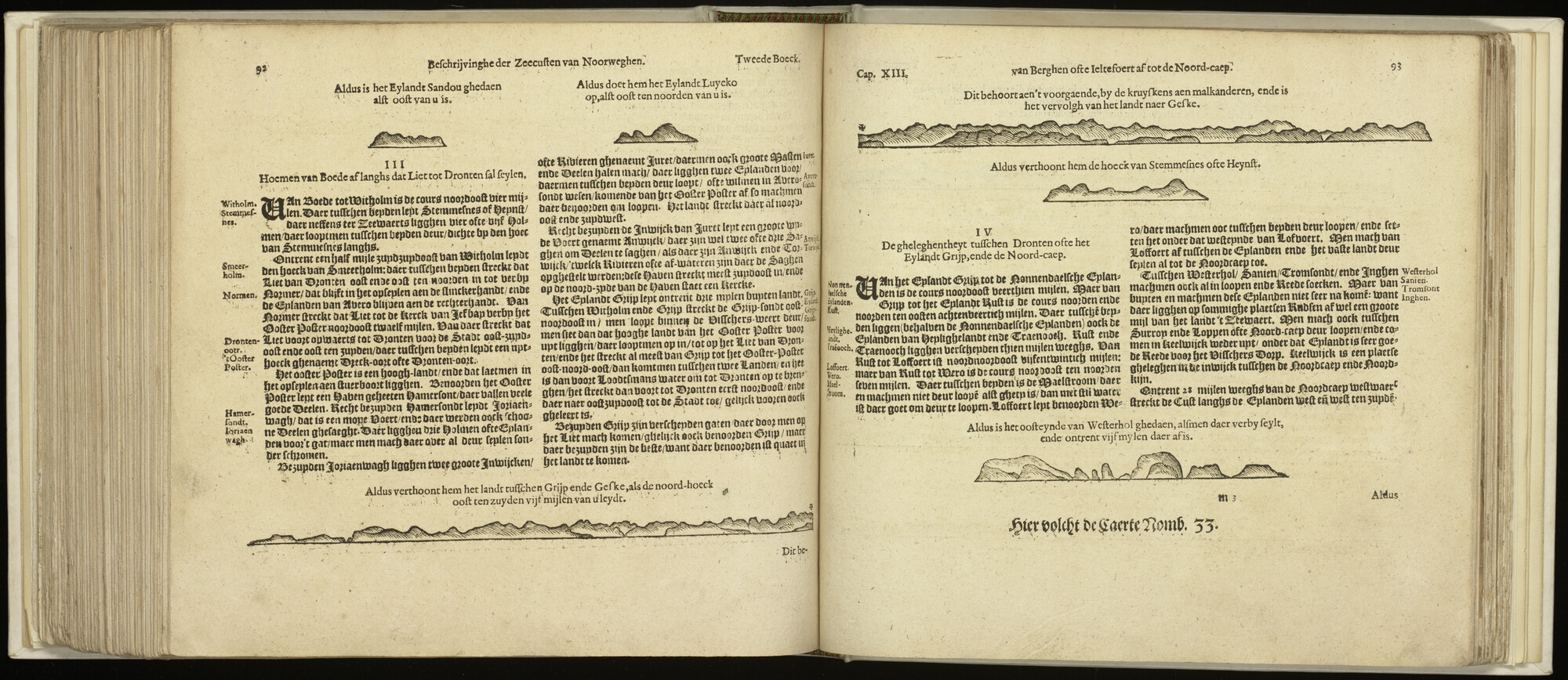 S.1496 [kaart 118]; Beschrijving en kustaanzicht van West-Noorwegen; kaart