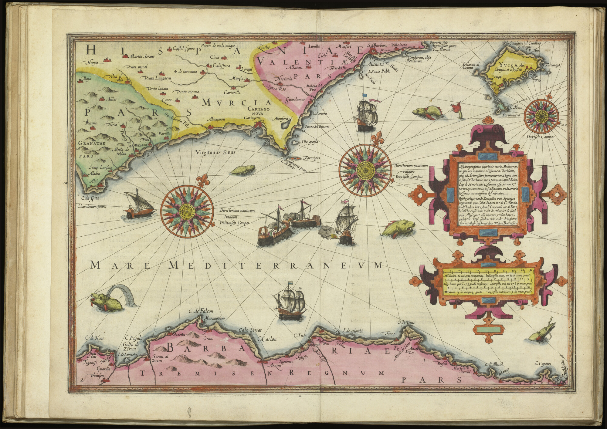 A.0145(057) [kaart 012]; Beschryvinghe der Zee Custen van Spangien … Hydrographica descriptio maris Mediterran. in qua oræ maritimæ Hispaniæ a Charidemo, usq_ue_ ad Artemisium promontorium …; kaart