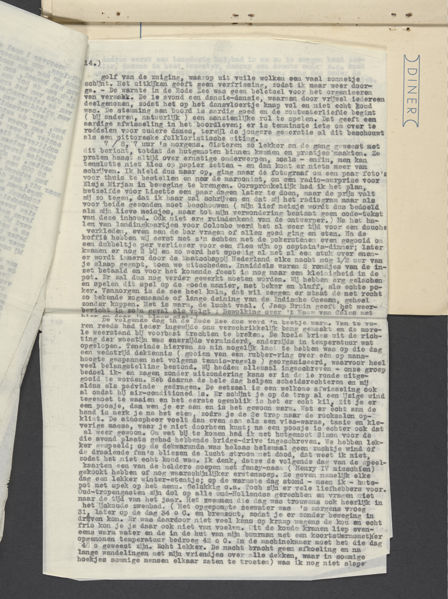 2023.0583; Fotoalbum met reisverslag van Kurt Lewin van een reis met ms. Oranje in juli-augustus 1953; fotoalbum