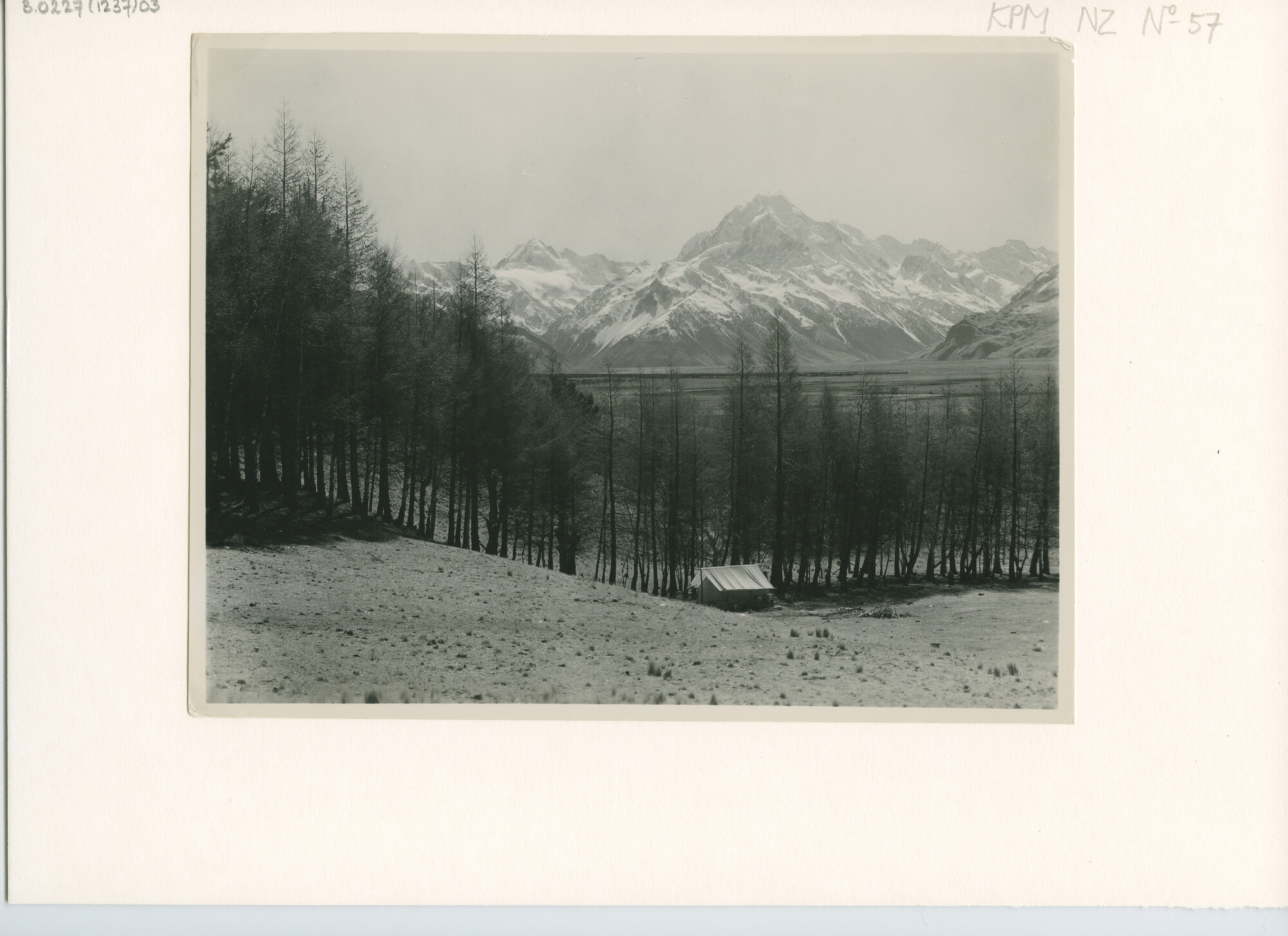 B.0227(1237)03; Landschapsfoto: uitzicht op Mount Cook (3764 meter) (Zuidelijke Alpen [...]; foto