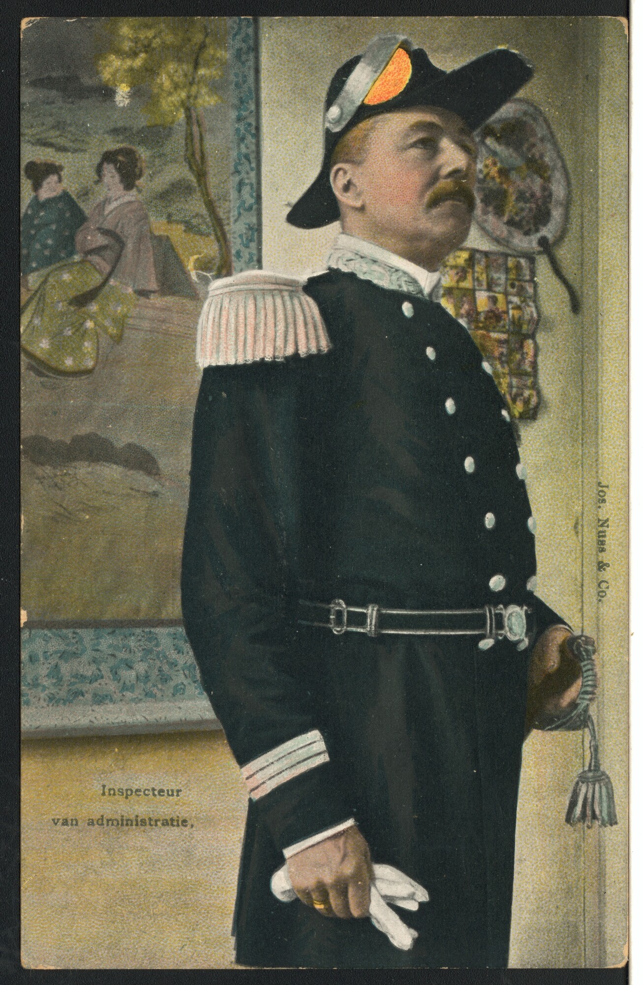 S.1710(03); Zeven kaarten met poserende militairen van verschillende rang; prentbriefkaart-serie
