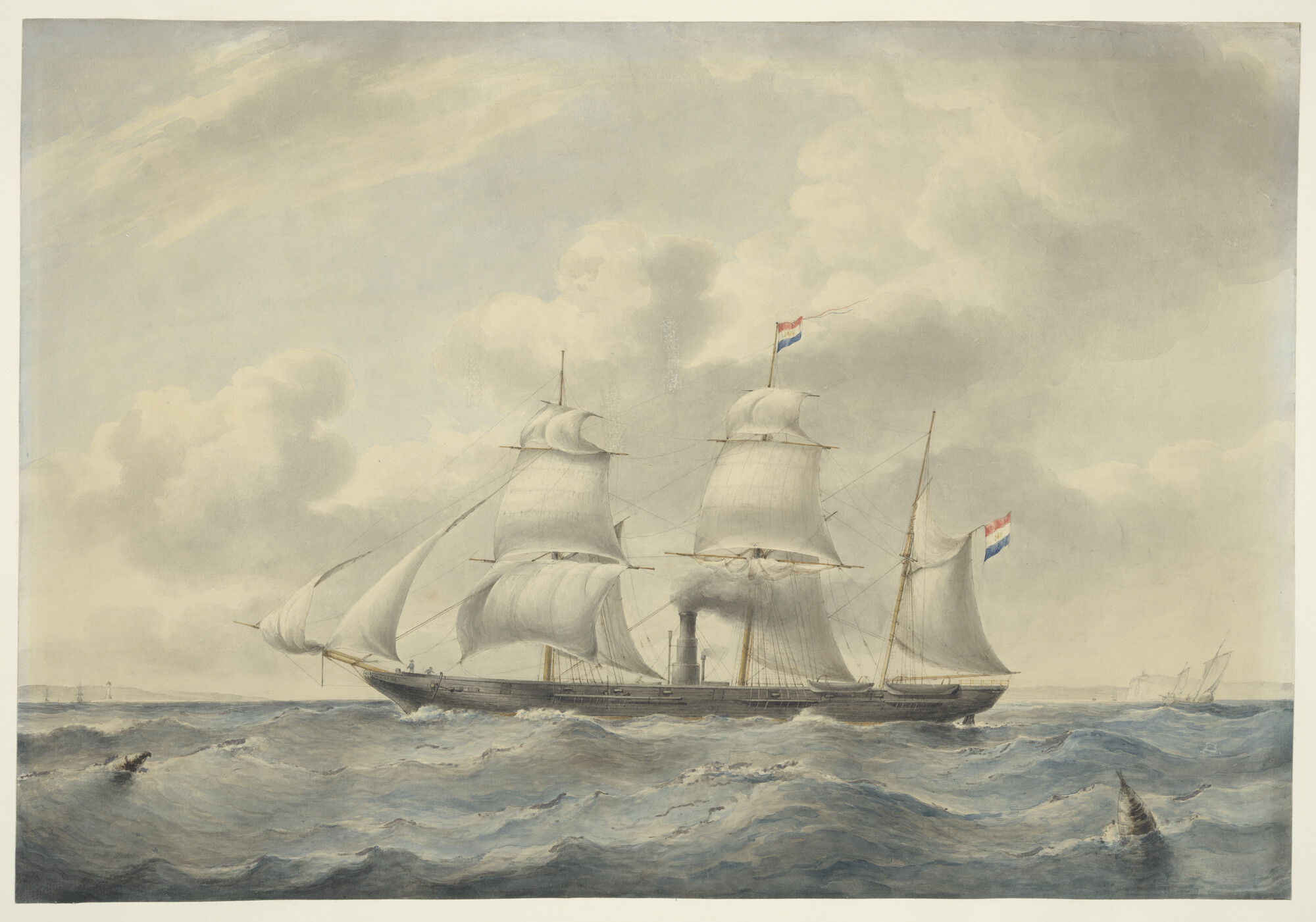A.3247(02); Het schroefstoomschip 2de klasse Zr.Ms. 'Groningen'; tekening